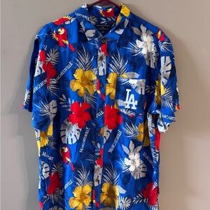LA Dodgers Margaritaville Blue Floral Men's Shirt NWT